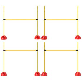 4 Piece Dog Agility Course Set With 4 Height Adjustable Dog Agility Jumps, Carry Bag, Yellow (Option: Yellow)