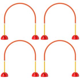 4 Piece Dog Agility Equipment W 4 Adjustable Width Doors, Carry Bag, Easy Assemble & Portable, Orange (Option: Orange)